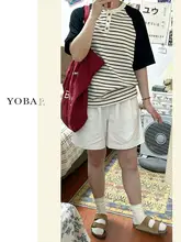 白色のショートパンツ【夏用・薄手・ハイウエスト・ワイドレッグ】