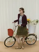 レイヤードフリル付きシフォンAラインスカート【カジュアル・中長丈・デザイン性あり】