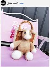 トートバッグ ショルダーバッグ 2WAY レディース ぬいぐるみ モコモコ プラッシュ ポニー かわいい ミニ 春物