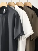 Tシャツ メンズ 半袖 切り替えデザイン 重ね襟 フェイクレイヤード シンプル 立体的なシルエット トップス
