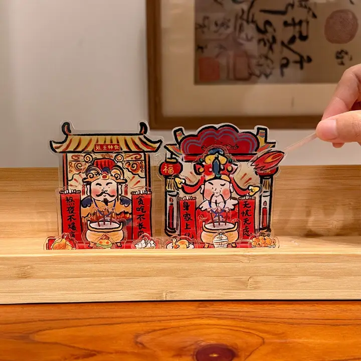 冷蔵庫デコ ドアデコ 立体 財神 チャイナテイスト 玄関ドア用 お正月 迎春