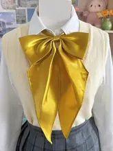免打つきリボンカラーの学生制服用大きな蝶ネクタイ【無地・セーラー服・学院風】