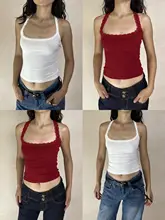 レースフリルバックオープンタンクトップ【女性用・ショート丈・セクシースタイル】
