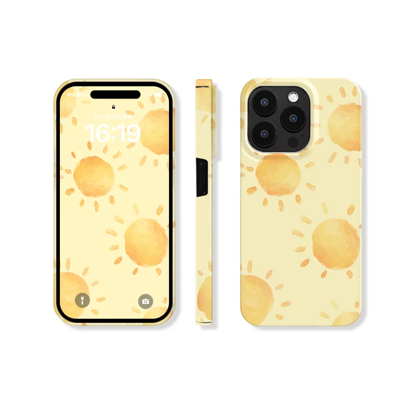 オレンジ色のシンプルなスマホケース【iPhone・Huawei・Xiaomi対応】