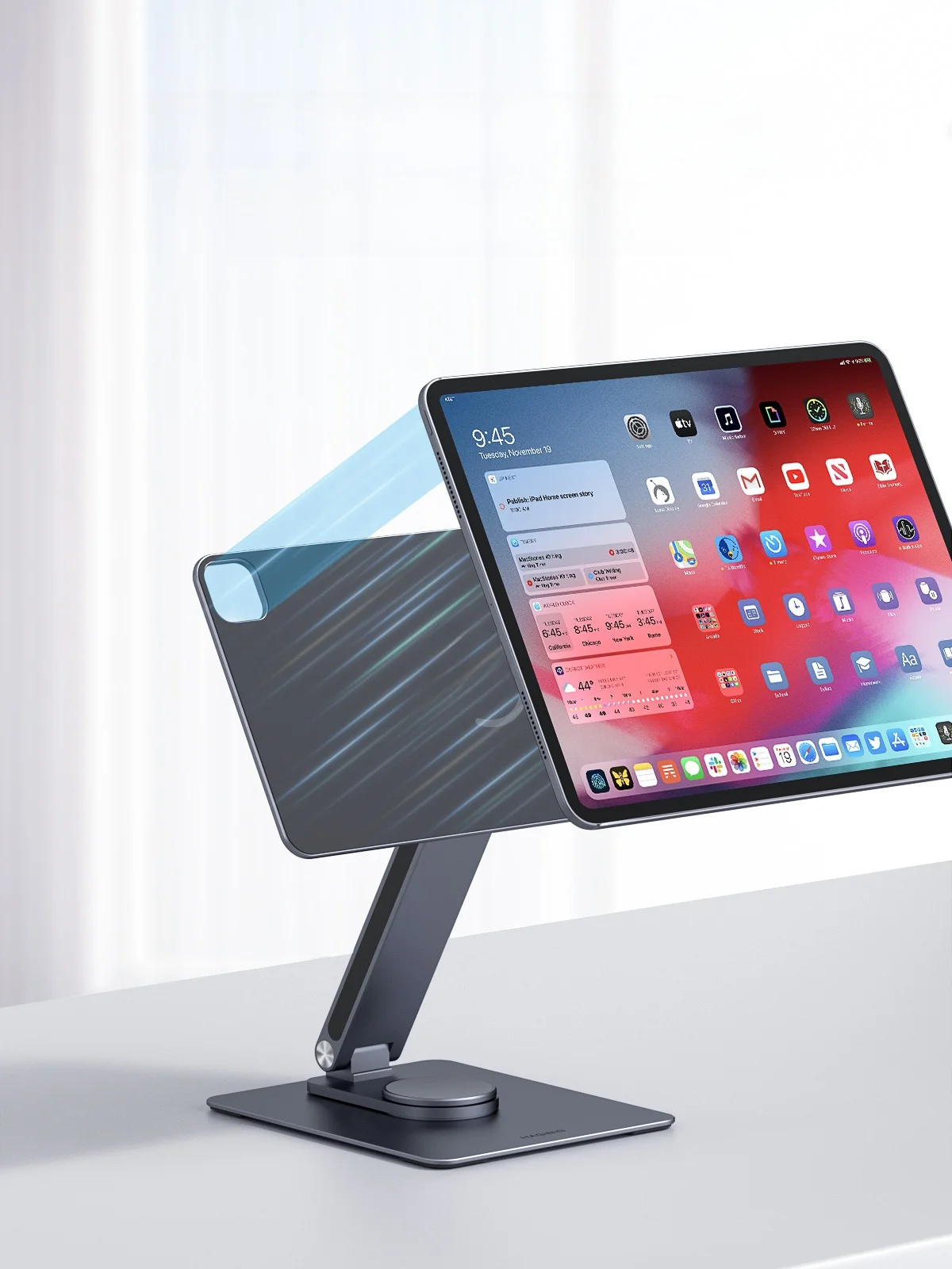 HAIBIS iPad Pro用磁気吸着スタンド：13・11インチ対応の回転機能とM4チップ拡張ハブ付きの実用性