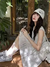 ニットキャップ レディース 透かしレース 蝶結び 薄手 ルーズ Y2K レトロ インスタ映え