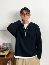 透気性のある重ね着風長袖Tシャツ【春秋用・カジュアル】（セットアップ対応）