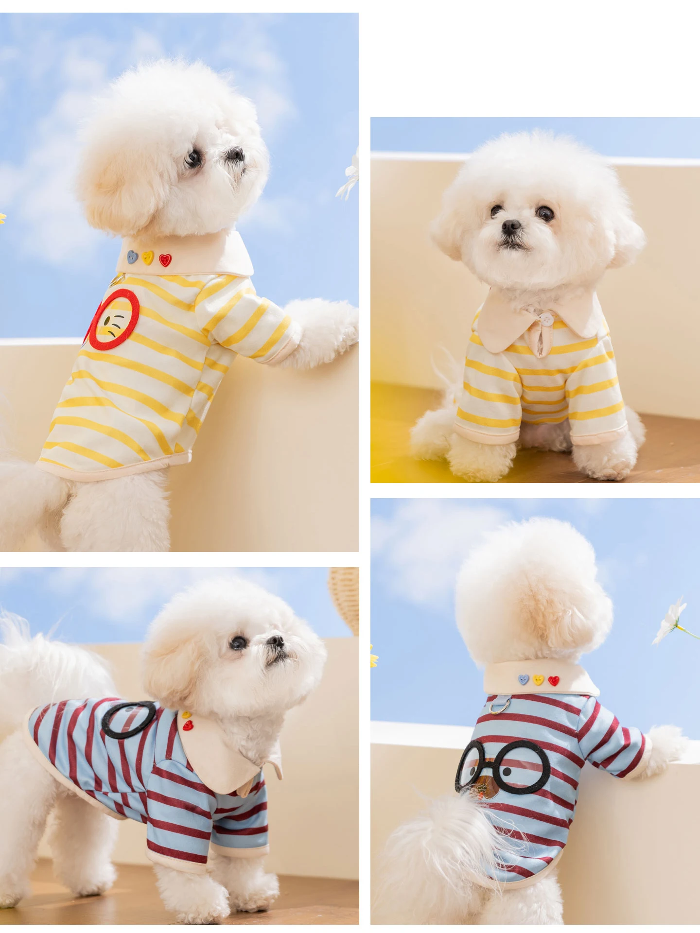 hipidog 犬用夏用薄手カートゥーン柄ストライプ服：通気性とデザインのバランスを実現