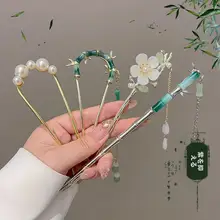新中式古風U型髪飾り【女性用・マ面裙・漢服に最適・ヘアアップ用】
