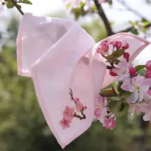 純綿ガーゼ単層刺繍ハンカチ