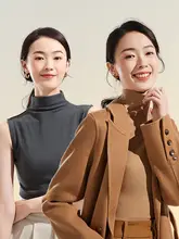 極上の柔らかさのハイネック保温ベスト【女性用・秋冬用・重ね着に最適】