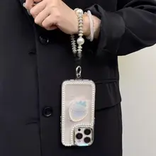 立体パール付きストロベリースタンド【スマートフォン用・水泥風デザイン・スリングタイプ】