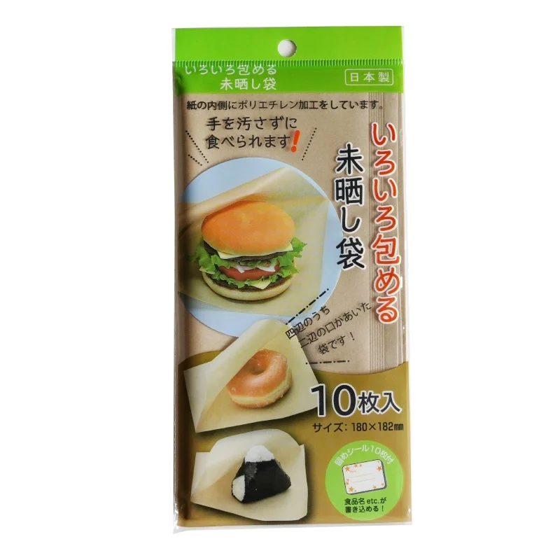 おにぎり用包装紙袋：防油防水紙パルプ製で家庭厨房での使い勝手を最適化
