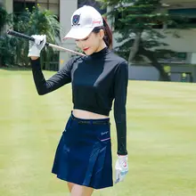 夏用 レディース高ゴルフウェア【UVカット・アイスシルク・ハイネック・長袖】