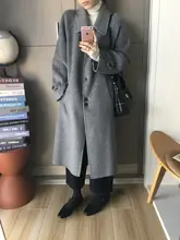 グレーキャメルウールのリバーシブルコート【中長丈・女性用・高級感】
