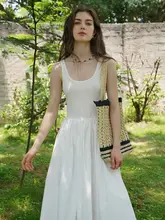 miorastudio フランス風 ビンテージ感 レディース ワンピース【背の開いたデザイン・純白】