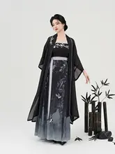 漢服風デザインの外套とマ面スカート【夏用・二部構成・国風】（セットアップ対応）