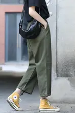 ミリタリーグリーンのワークパンツ【レディース・カジュアル・ストレート・ワイドレッグ・春秋用】（セットアップ対応）