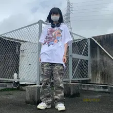 忍者少女の物語 カートゥーンプリント 半袖Tシャツ【クルーネック・ゆったりシルエット】