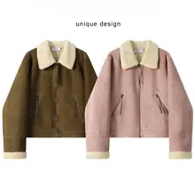 デザイン性の高い羊羔毛一体型ジャケット【冬用・厚手・ゆったりフィット】