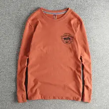 シンプルで快適なバイカー風 メンズ長袖Tシャツ【ラウンドネック・カジュアル】