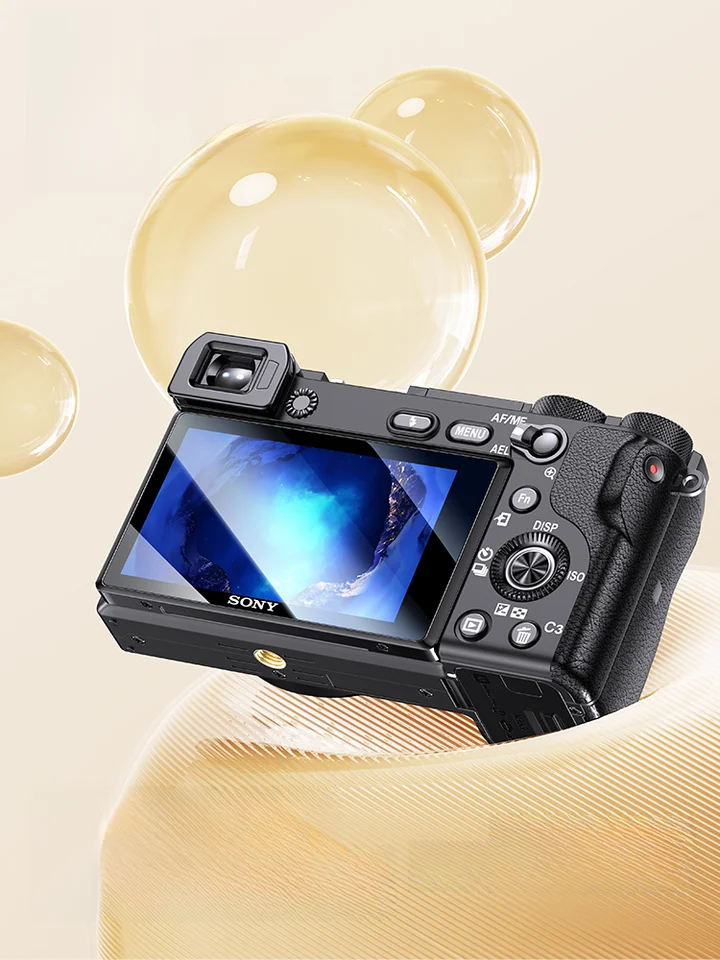SONY A6700/A6400/A6300/A6500/A5000/A6000/ZVE10L対応 強化ガラススクリーンプロテクター【高透明・防傷】