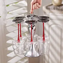 オシャレなワイングラススタンド【吊り下げ式・家庭用・ボトルホルダー付き】