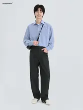 グレーのストレートパンツ【ウエストゴム・フィット・通勤向け】
