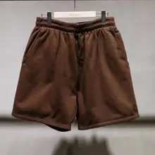 純綿製のゆったり短パン【カジュアルデザイン・穴あけ不要】