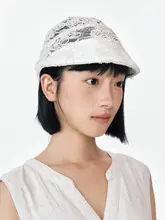 キャップ レディース 透かし刺繍 レースリボン 通気性 春夏 おしゃれ スカーフ付き