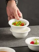 可愛いミニ草帽型調味皿【白色・火鍋用・デザート皿】