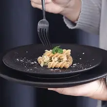 レトロシンプル陶器製プレート【牛肉皿・マット仕上げ・サラダ皿・フルーツ皿・浅型】