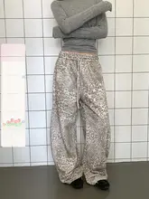 ヒョウ柄ワイドレッグパンツ【高ウエスト・フィット・カジュアル】（セットアップ対応）