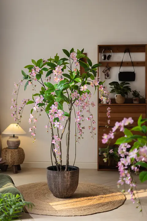 フェイクグリーン 観葉植物 ジャスミン 鉢植え フロア リビング インテリア