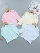 子供用モダール長袖Tシャツ【春秋用・薄手・男女兼用・快適な寝巻き】（セットアップ対応）