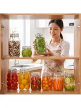 密閉ガラス食品瓶【蓋付き・多用途・家庭用ストレージ】
