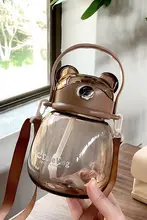 かわいいデザインの大きなマグカップ【ストロー付き・持ち運び便利・プラスチック製】