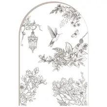 シンプルなラインデザインの植物と花の壁用ステッカー【自粘着式・玄関や寝室のインテリア装飾】