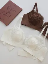 夏用 深V ネックレースブラジャー【極上の柔らかさ・通気性・ワイヤーなし・セクシー】