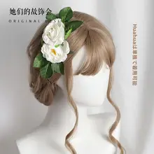多色波奈特草帽【ロリータスタイル・手作り・優雅なデザイン】