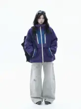 軽量で暖かい！女性用取り外し可能な白鹅绒内蔵ウィンドブレーカー【冬用・防寒・登山対応】