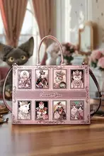 本革デザインのダイヤモンド付きトートバッグ【可愛い猫モチーフ・秋冬用・ショルダーバッグ】