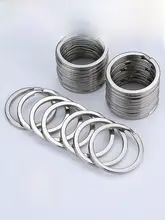 304ステンレス鋼製キーホルダーリング【DIY用アクセサリー・男女兼用・厚手・丸型】
