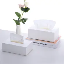 北欧デザインのアクリル製ティッシュボックス【シンプルな純白・軽やかで高級感あり】
