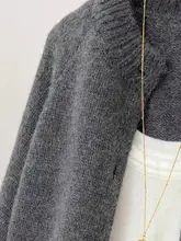 極上の柔らかさの100%ウールニットカーディガン【ラウンドネック・ルーズフィット・レディース】