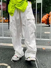 ホワイト ワークパンツ メンズ パンツ ジョガータイプ ゆったり 大きなポケット