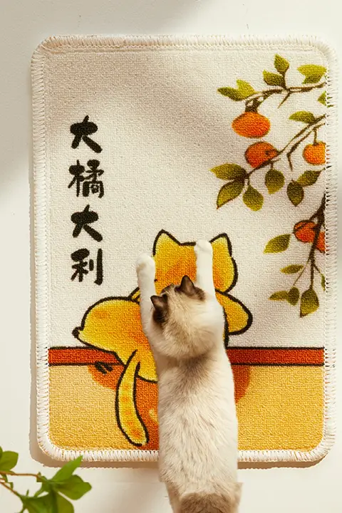 猫用 壁面貼り付き麻製爪とぎマット【耐磨耗・毛羽立ち防止・ソファ保護用】
