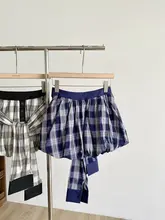 チェック柄ハイウエストスカート【フィット・カジュアルスタイル・女性用】（セットアップ対応）