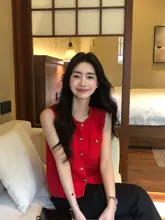 高級感あるニットカーディガン【ノースリーブ・大人女性用】