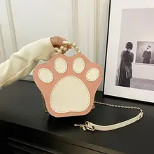 かわいい猫の爪デザインの手作り編み材料バッグ【ショルダー・斜め掛け・高級感】
